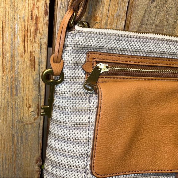 Fossil Canvas Bag with With Leather Trim - Picture 8 of 12